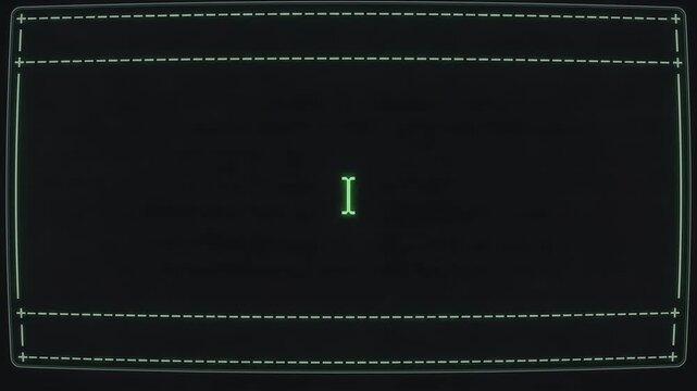 Retro Green Terminal Screen With Blinking Text Insertion Cursor