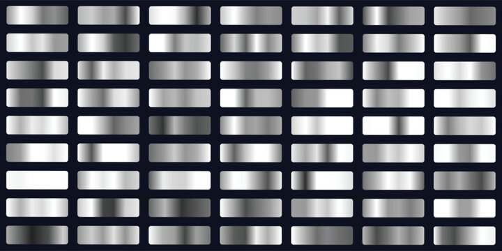 Metallic Silver Palette Swatches Collection for Illustrator