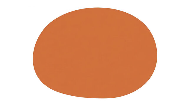 Forma organica astratta di colore arancione terra cotta isolata su uno sfondo bianco puro, elemento di design grafico minimalista con contorni morbidi e irregolari per progetti creativi moderni.