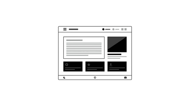 Minimalist Web Page Layout Wireframe Icon