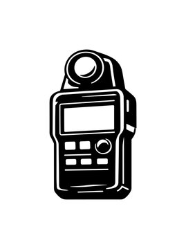 Black and white illustration of a light meter device for photography