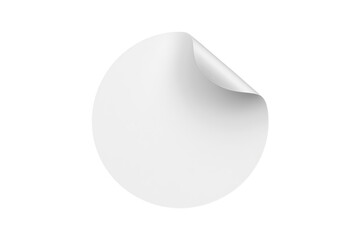 Obraz premium Blank white circular sticker with curled corner