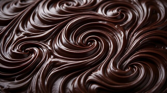 Dark chocolate ganache folded into glossy spiral ridges