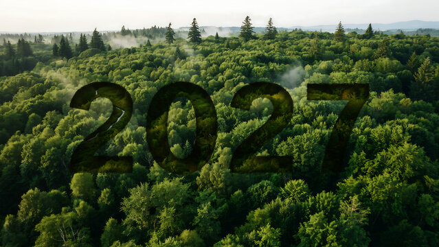 Lush green forest landscape with dense trees and natural scenery