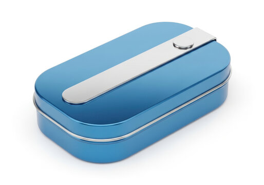 blue stapler isolated on white