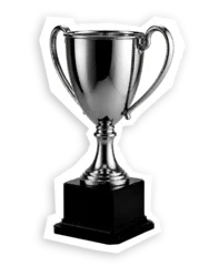 Fotobehang Pop Art Scrapbook Halftone Trophy Sticker  © FaridTaj