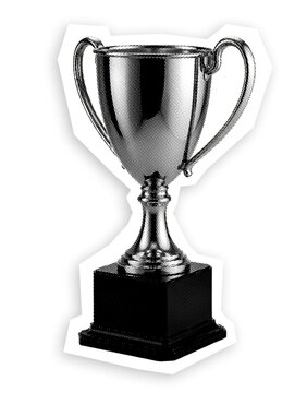 Scrapbook Halftone Trophy Sticker
