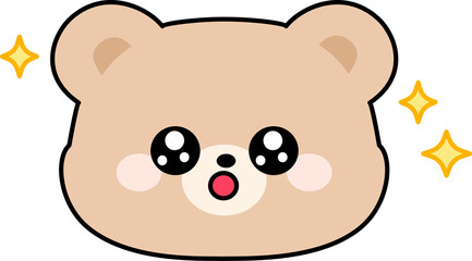Obraz premium Smiling Squinting Bear Character Face