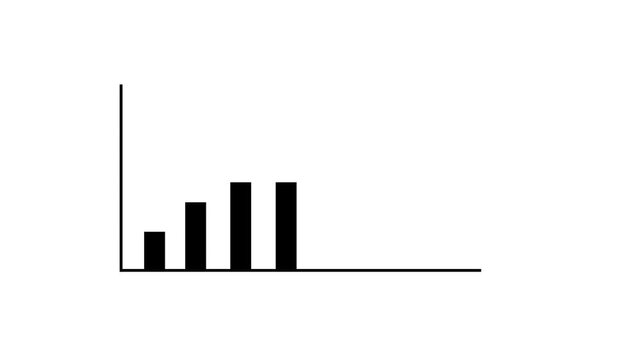 Business graph with percentage, shopping discount and tax adjustment concept, interest rate changes to fight inflation, investment return, and Motion graphics of business concept. On Black Background 