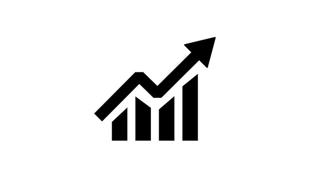 Business graph icon showing growth. business graph showing business success isolate on white background 4k animation