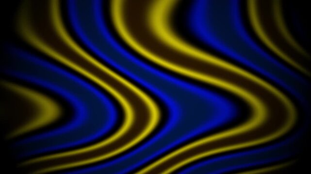 Abstract wavy blue and yellow liquid background animation