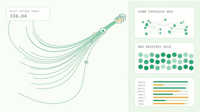 Monitoring carbon credits progress via complex interface displays showing numeric growth data with connection lines and green hexagonal grids for global tracking and sustainable analytical reporting