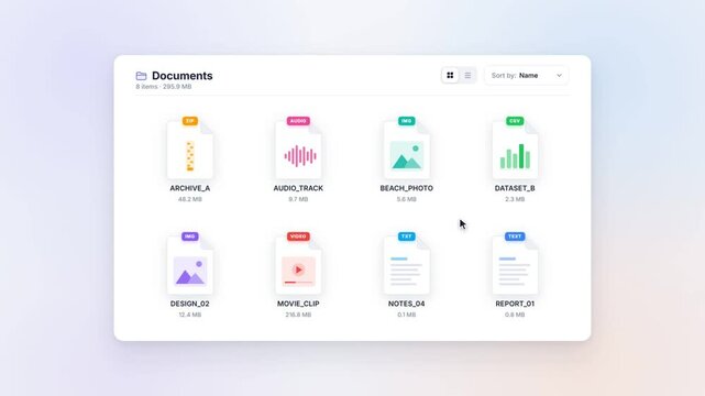 Renaming files inline so the document grid re-sorts alphabetically in a file manager