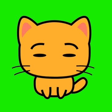 Angry Squinting Orange Cat, Frowning Mad Kitten Cartoon Emoticon Illustration