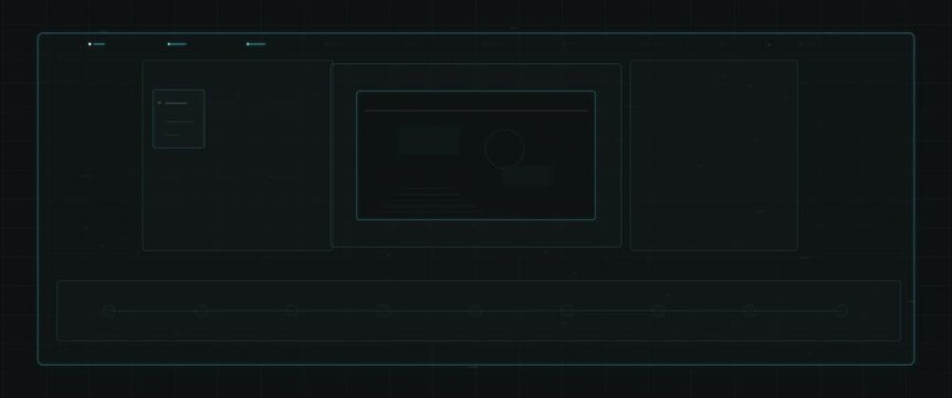 Cinematic widescreen forensic dashboard anamorphic seamless loop