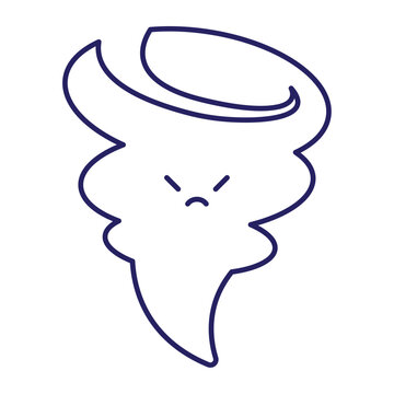 Angry Tornado Cyclone Storm Vector Character Graphic Illustration
