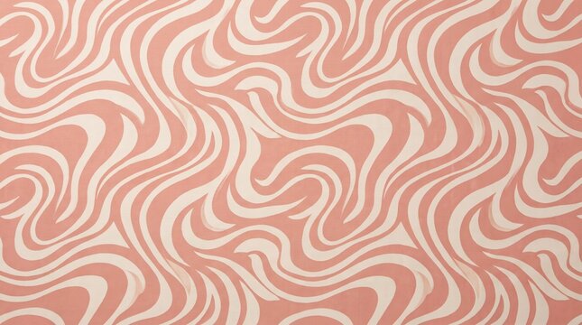 Peach swirl pattern features flowing curves and a textured background