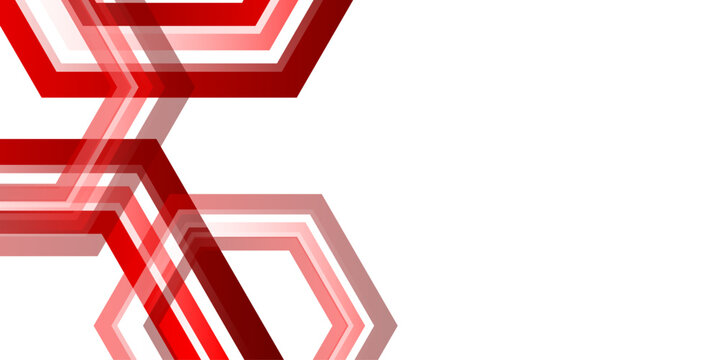 White, Red hexagonal abstract background with modern 3D shiny arrow fast speed sport background. Perfect for backgrounds, posters, digital art, and modern branding projects. texture, slide, magazine. 