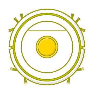 Robotic vacuum cleaner icon for automatic home cleaning technology and smart floor maintenance efficiency