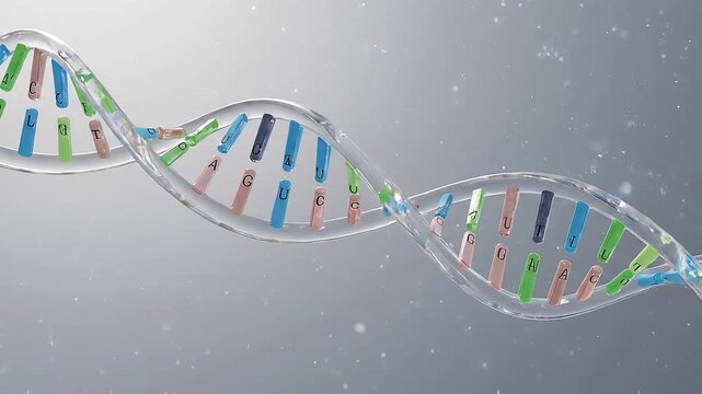 Scientific visualization of DNA molecular structure.

