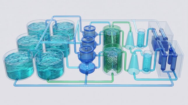 Closed Loop Recirculating Aquaculture System Illustration