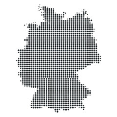 Obraz premium Germany dotted map silhouette vector illustration isolated on white background