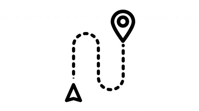 route map pin navigation tracking vector animation loop motion graphic GPS logistics