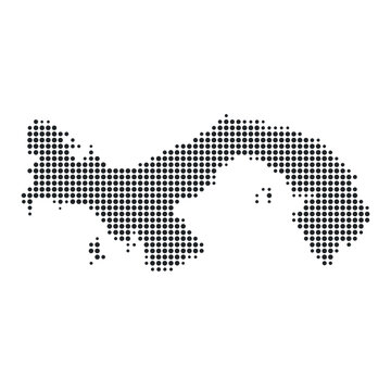 Panama dotted map halftone vector illustration isolated on white background