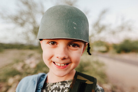 Boy Dressed up as Soldier