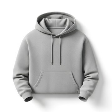 A light gray hoodie with a drawstring hood and kangaroo pocket