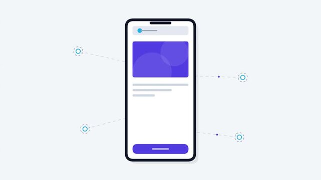 Minimalist mobile app interface displaying global network connection and smart technology network