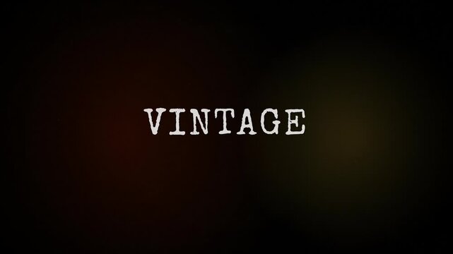 Text elements displaying history vintage and black and white words against a dark textured background with appearing dark grainy
