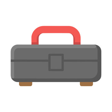 Toolbox with red handle isolated on transparent background