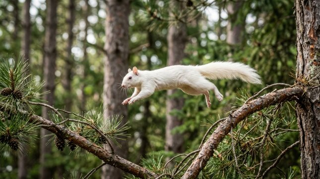 Rare Albino Squirrel Collection: Authentic Wildlife in Natural Habitat
