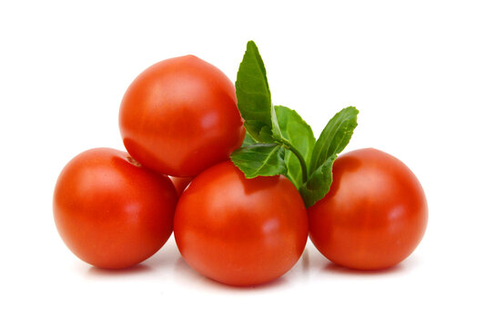 Ripe tomatoes isolated on white background 
