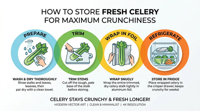 Infographic Guide on Storing Fresh Celery for Maximum Longevity and Crunchiness