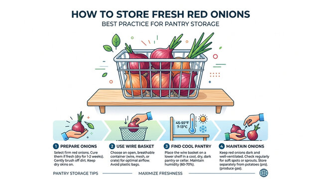 Infographic Guide on How to Store Fresh Red Onions for Pantry Storage Best Practices