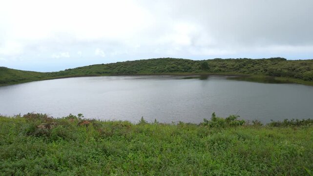 El Junco Freshwater Lagoon in a Volcanic Crater, Galapagos Islands, Ecuador