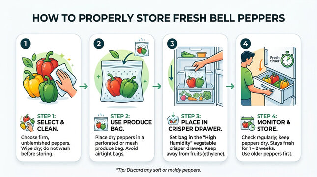 Step-by-Step Infographic Guide on How to Properly Store Fresh Bell Peppers for Longevity