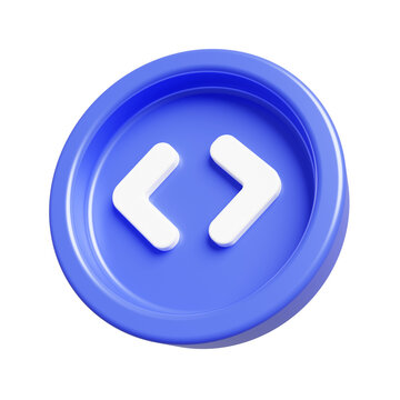 Angle Brackets Icon for Coding and Programming 3D Render