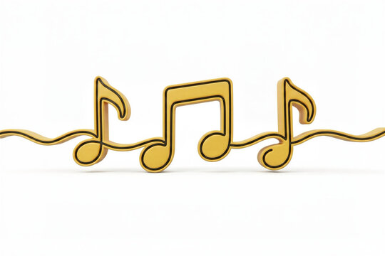 3D gold music notes icon