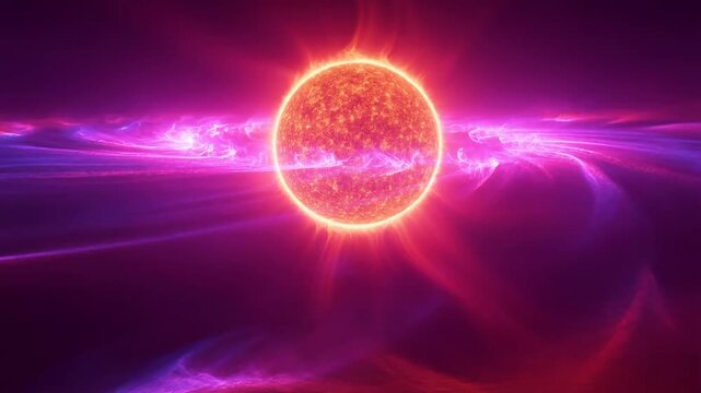 Psychedelic Solar Flare Glowing in Vibrant Space Nebula With Cosmic Energy And Light Abstract Astronomy Universe Background