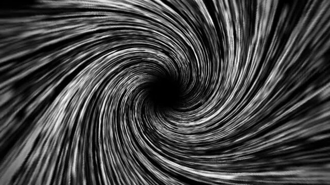 A mesmerizing black and white video swirling in a dynamic tunnel of motion.