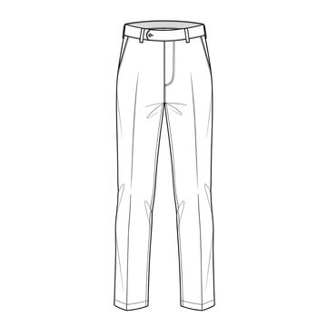 A black and white drawing of a pair of pants