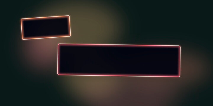 Glowing red and pink neon rectangles hover on a moody dark gradient, adding intensity and clarity for UI mockups, gaming menus, or tech ads.