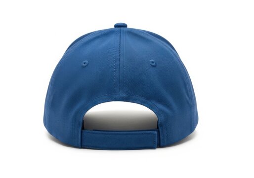 The back of a royal blue baseball cap