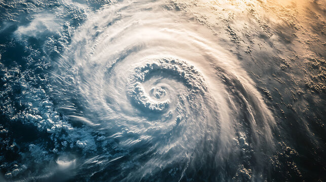 Hurricane storm from space satellite view
