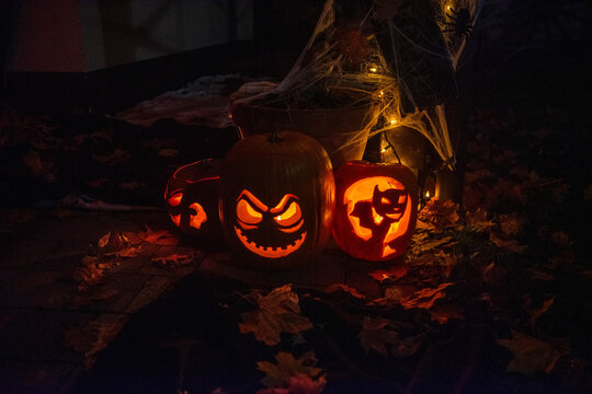 halloween jack o lantern with pumpkin