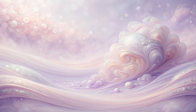 Dreamy Pastel Swirls with Pearlescent Glaze Generative AI