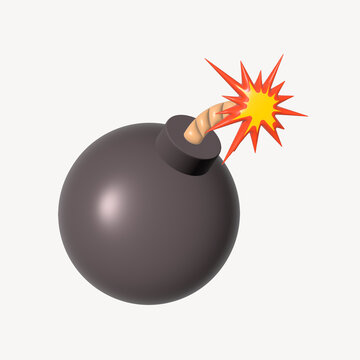 Illustration of a cartoon-style black bomb with a lit fuse.